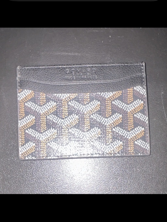 Goyard Other - Goyard Black & Brown Signature Goyardine Card Holder